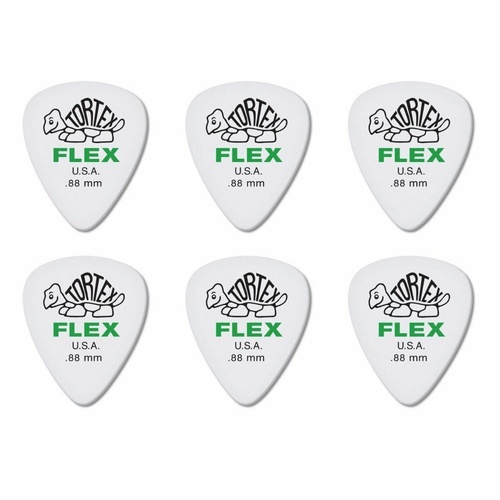 6 x Dunlop Tortex FLEX 0.88MM Gauge Guitar Picks 428R Plectrums