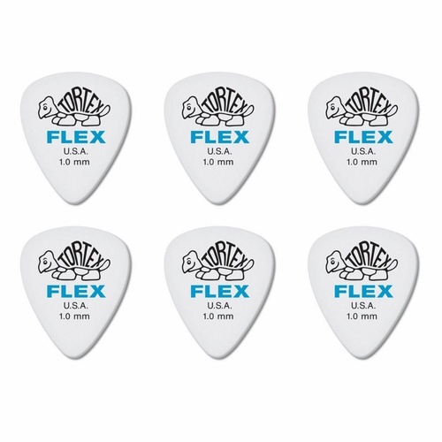6 x Dunlop Tortex FLEX 1.00MM Gauge Guitar Picks 428R Plectrums