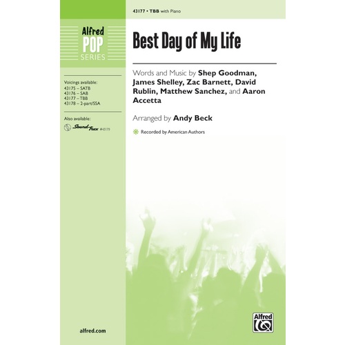 Best Day of My Life TTBB Choral Sheet Music