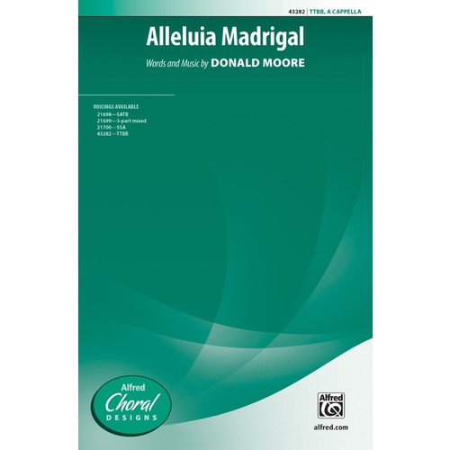 Alleluia Madrigal TTBB Choral Sheet Music