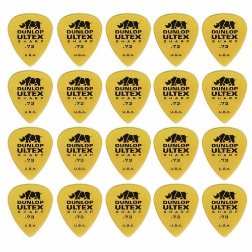 20 x Jim Dunlop Ultex Sharp 0.73MM Gauge Guitar Picks 433R Plectrums, Pack