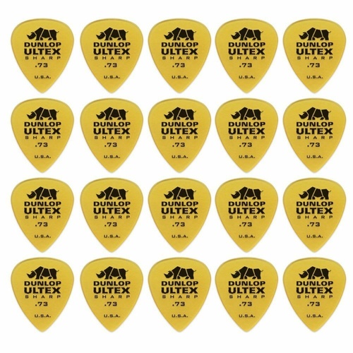 20 x Jim Dunlop Ultex Sharp 0.73MM Gauge Guitar Picks 433R Plectrums, Pack