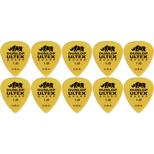 10 x Jim Dunlop Ultex Sharp 1.0MM Gauge Guitar Picks 433R Plectrums, Pack