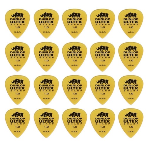 20 x Jim Dunlop Ultex Sharp 1.00MM Gauge Guitar Picks 433R Plectrums, Pack