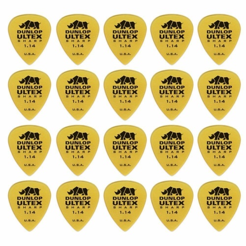 20 x Jim Dunlop Ultex Sharp 1.14MM Gauge Guitar Picks 433R Plectrums, Pack