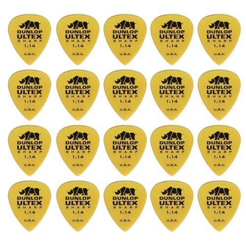 20 x Jim Dunlop Ultex Sharp 1.14MM Gauge Guitar Picks 433R Plectrums, Pack