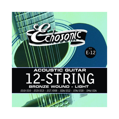 Echosonic 12-String Acoustic Guitar Strings (10-46) E12
