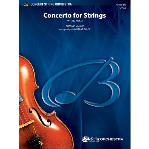 Concerto For Strings Rv 158 Mvt 3 String Orchestra Gr 3.5
