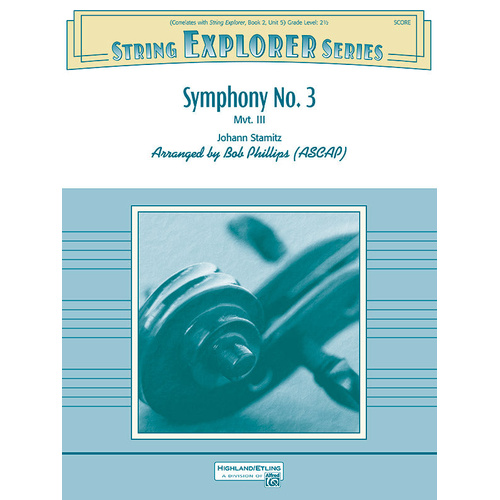 Symphony No 3 Mvt 3 So Gr 2.5 Stamitz Johann String Orchestra Sheet Music