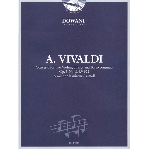 Concerto A Min Op 3 No 8 Rv 522 2 Violin Book/CD (Softcover Book/CD)