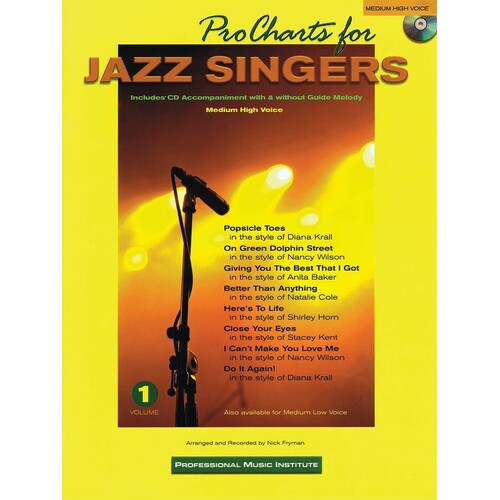 Pro Charts For Jazz Singers Med High Book/CD (Softcover Book/CD)