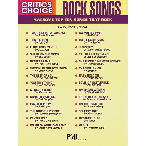 Critics Choice The Rock Songs PVG (Softcover Book)