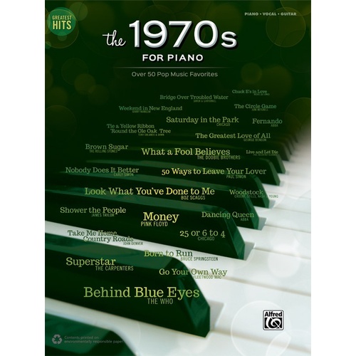 Greatest Hits: The 1970S For Piano PVG