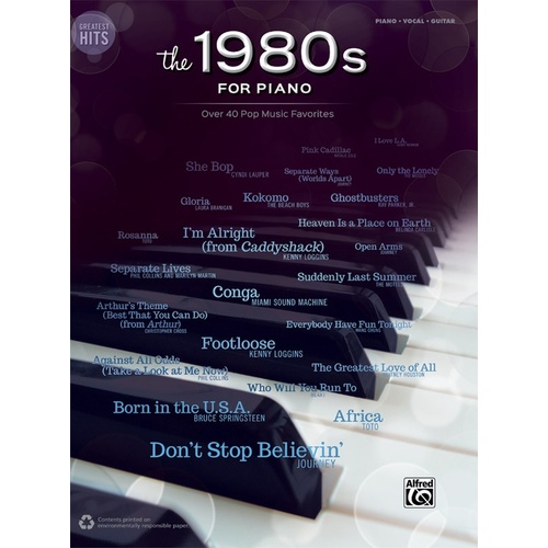 Greatest Hits: The 1980S For Piano PVG