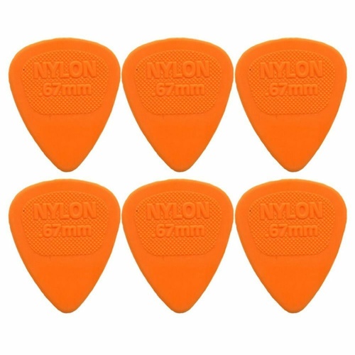 6 x Dunlop Midi Standard .67MM Gauge Guitar Picks 443R Orange