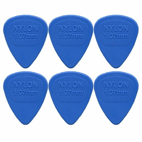 6 x Dunlop Midi Standard 1.07MM Gauge Guitar Picks 443R Blue