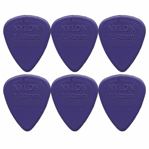 6 x Dunlop Midi Standard 1.14MM Gauge Guitar Picks, Purple