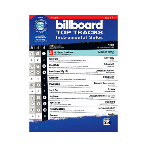 Billboard Top Tracks Instrumental Solos Trumpet Book/CD