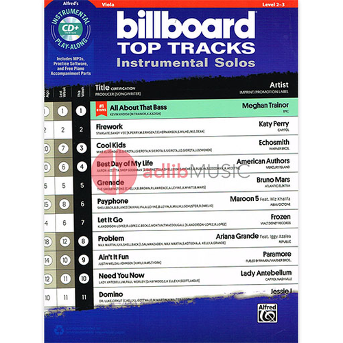 Billboard Top Tracks Instrumental Solos for Viola - Book/CD