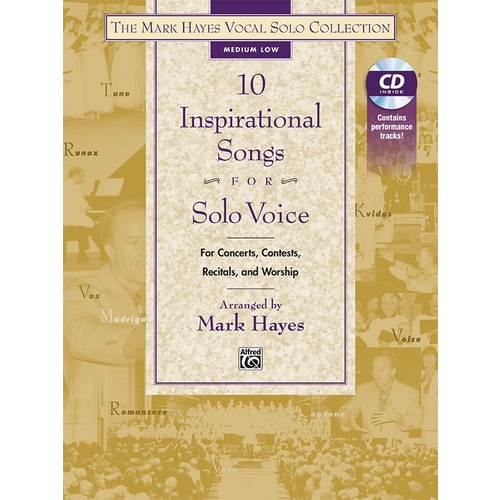 Mark Hayes 10 Inspirational Songs Med Low Book/CD