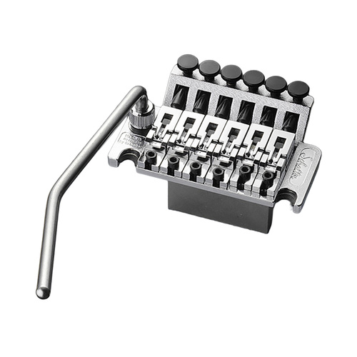 Schaller FR Tremolo Chrome 13020237.02 with Exchangeable Knife Edges and Solid Block, 12" Radius, 10" Nut, Includes Special Mounting Studs