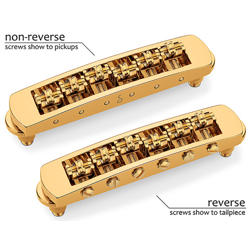 Schaller Guitar Bridge-LP Non-Reverse STM M5 Gold 12080500.11 for Les Paul Type Guitars