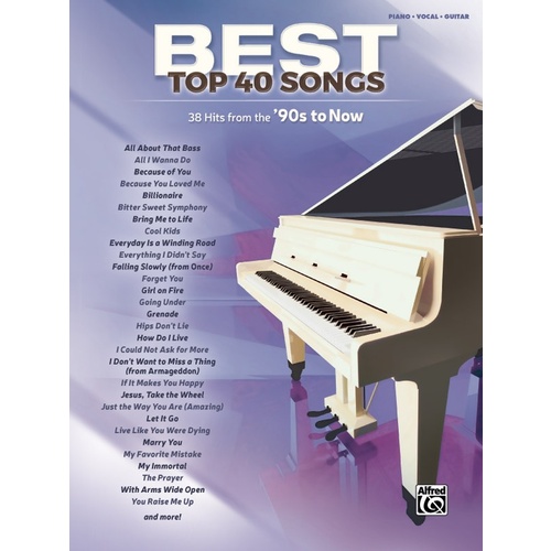 Top 40 Songs 90s to Now PVG Sheet Music