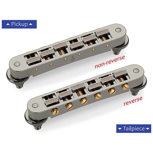 Schaller GTM Bridge with KTS Titanium Saddles Ruthenium for Les Paul Guitars