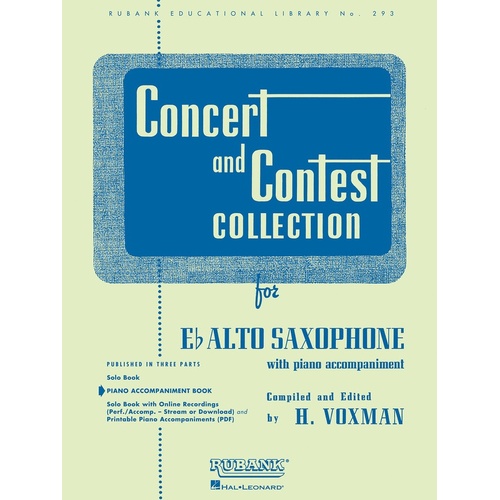 Concert And Contest Alto Sax Piano Accompaniment (Softcover Book)