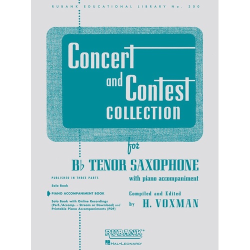 Concert And Contest Tenor Sax Piano Accompaniment (Softcover Book)
