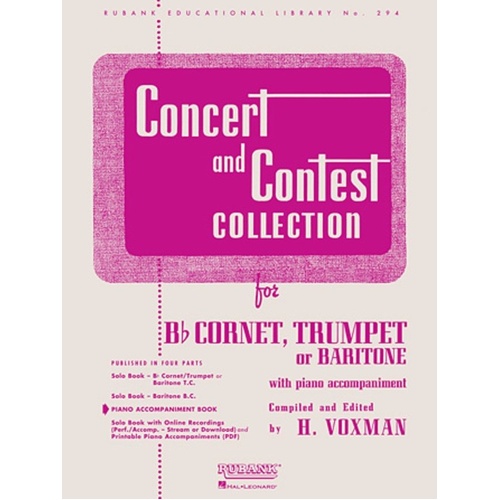 Concert and Contest Trumpet Piano Accompaniment by Rubank Publications, 72 Pages, Performance CD Available