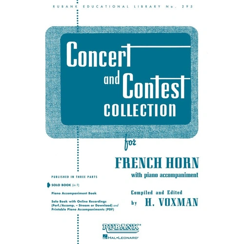 Concert and Contest Collection for French Horn Solo Part - Rubank Publications