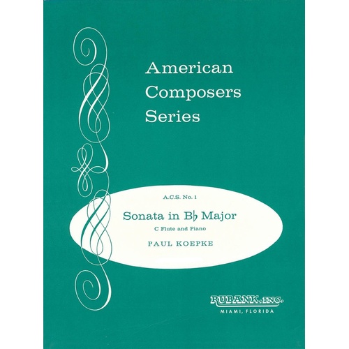 Koepke - Sonata In B Flat Flute/Piano (Softcover Book)