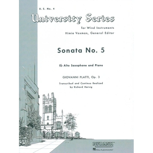Platti - Sonata No 5 for Alto Saxophone and Piano, 20 Pages, Rubank Publications