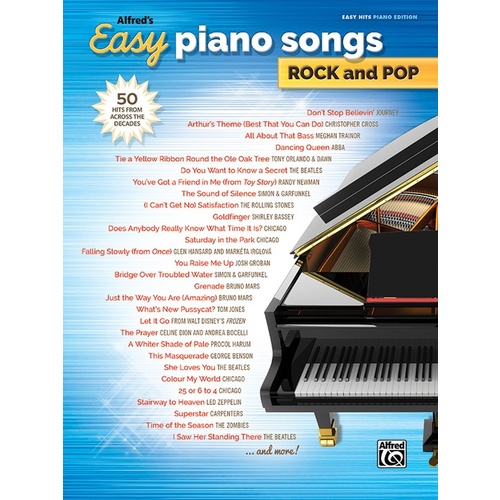 Alfreds Easy Piano Songs Rock And Pop PVG