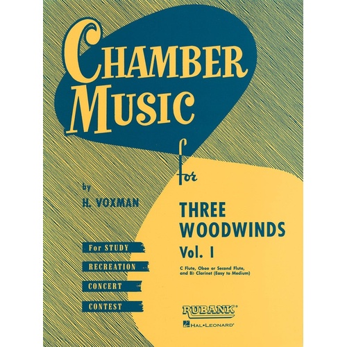 Chamber Music For 3 Woodwind Vol 1 Flu/Oboe/Clarinet (Music Score/Parts)
