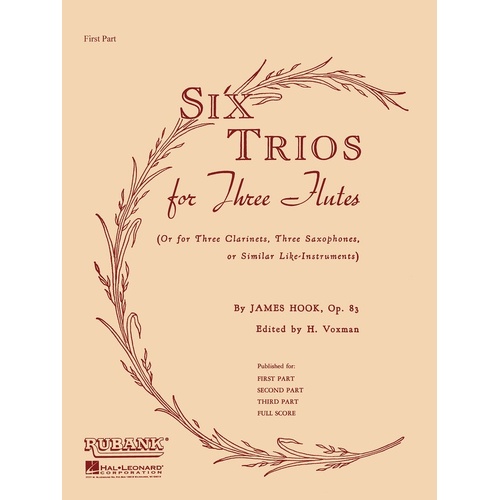 Six Trios For 3 Flutes Score (Music Score/Parts)