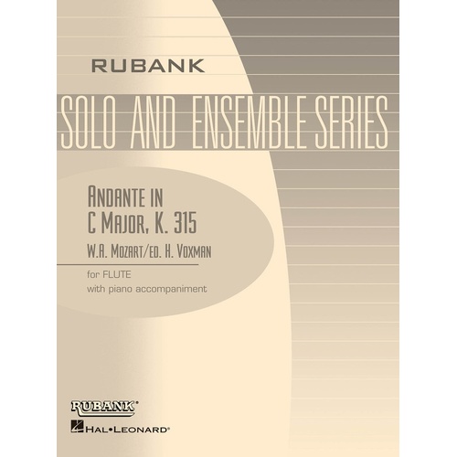 Andante K 315 C Flute Piano Arr Voxman (Softcover Book)