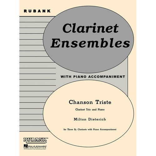 Chanson Triste 3 clarinet Piano (Softcover Book)