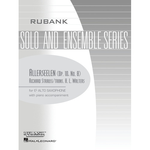 Allerseelen For Alto Sax/Piano Arr Walters (Softcover Book)
