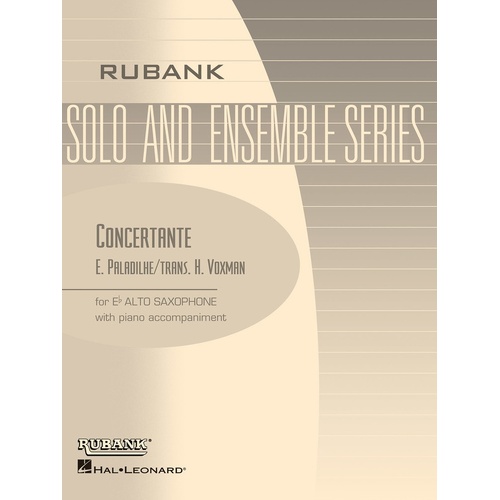 Concertante E Flat Alto Sax Solo (Softcover Book)
