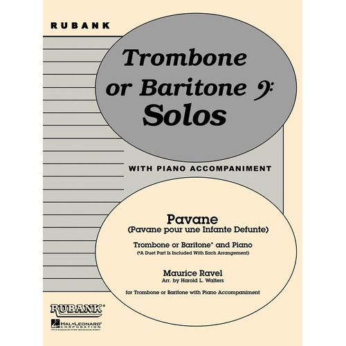 Ravel - Pavane Trombone Or Baritone/Piano (Softcover Book)