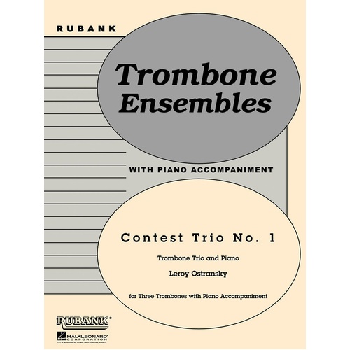 Contest Trio No 1 Trombone Trio/Piano (Softcover Book)
