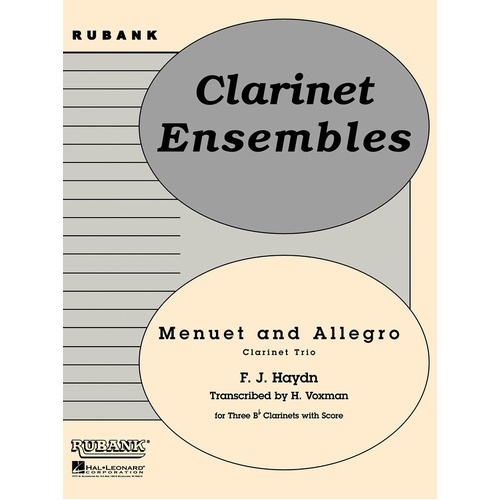 Menuet And Allegro clarinet Trio W/Sc Med Arr Voxman (Music Score/Parts)