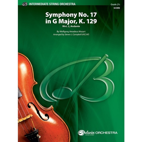 Symphony No 17 In G Major K 129 String Orchestra Gr 2.5