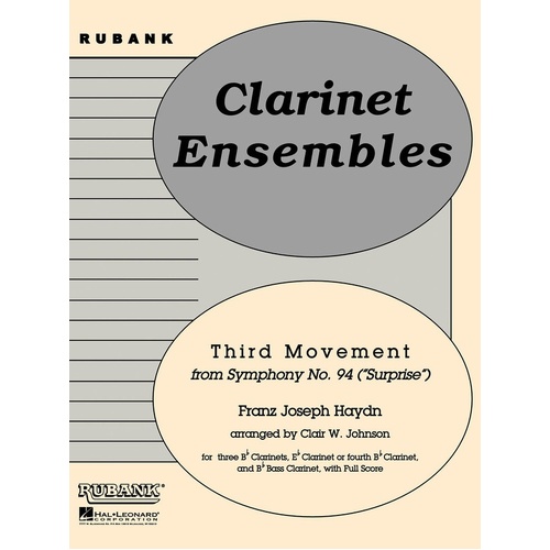 Third Movt Symph No 94 Surprise Haydn/Joh (Music Score/Parts)