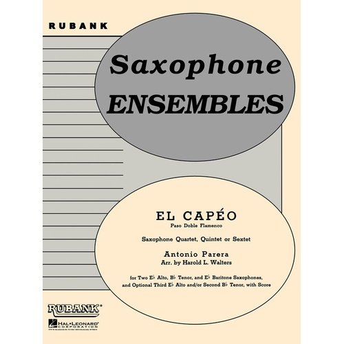 El Capeo Sax Quartet Quintet Or Sextet (Music Score/Parts)