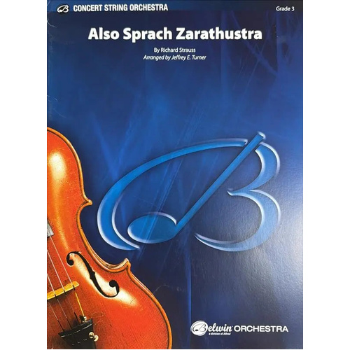 Strauss R Also Sprach Zarathustra String Orchestra Grade 3 Score/Parts Arranged by Turner Belwin 44812