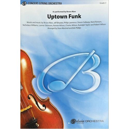 Uptown Funk String Orchestra Grade 3 Score/Parts by Marshall/Phillips Belwin 44860