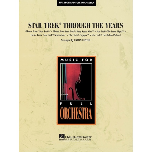 Star Trek Through The Years Hal Leonard Full Orchestra 3-4 (Music Score/Parts)